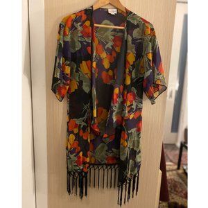 Lula Roe Fringed Bohemian Shawl Cardigan
